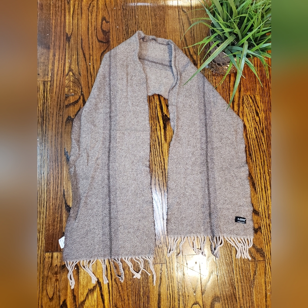 Il Moro Firenze Unisex Scarf Tan Made In Italy 50% Cashmere 50% wool
